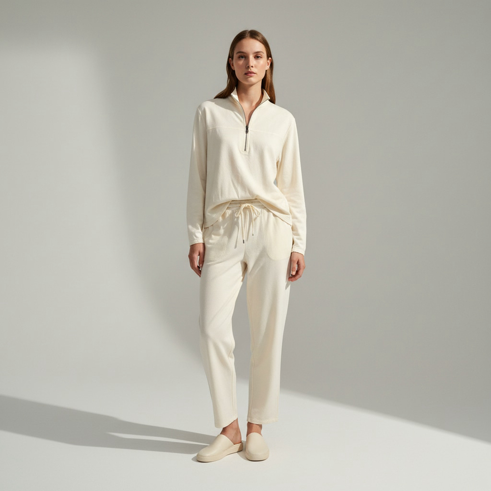 Lucky Brand 2-Pc. Loungewear Set Size M Cream NWT - Picture 1 of 10